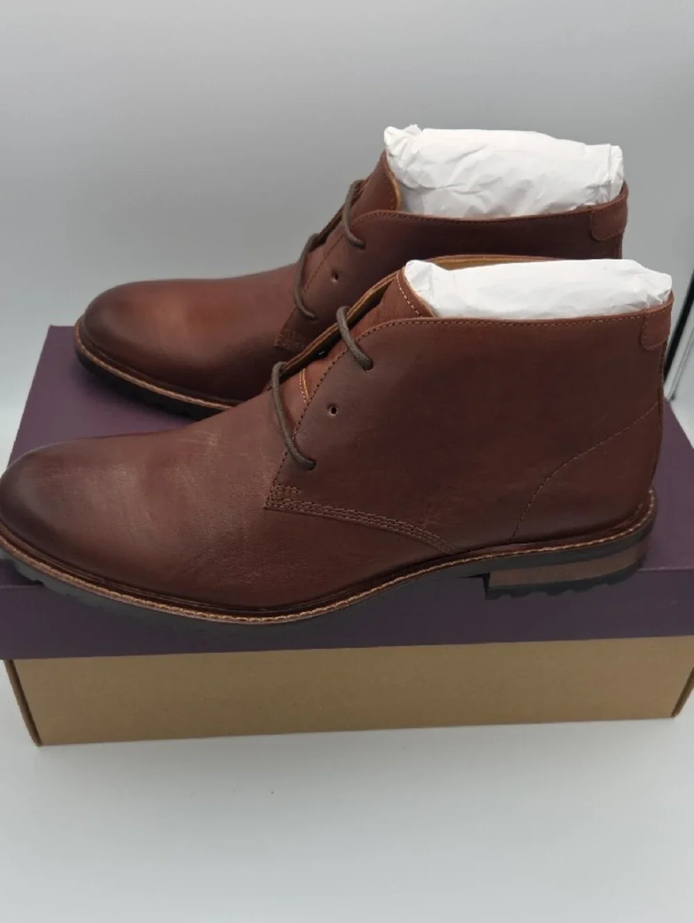 Johnston & Murphy Men's Brown Leather Boswell Chukka Boots size 9m